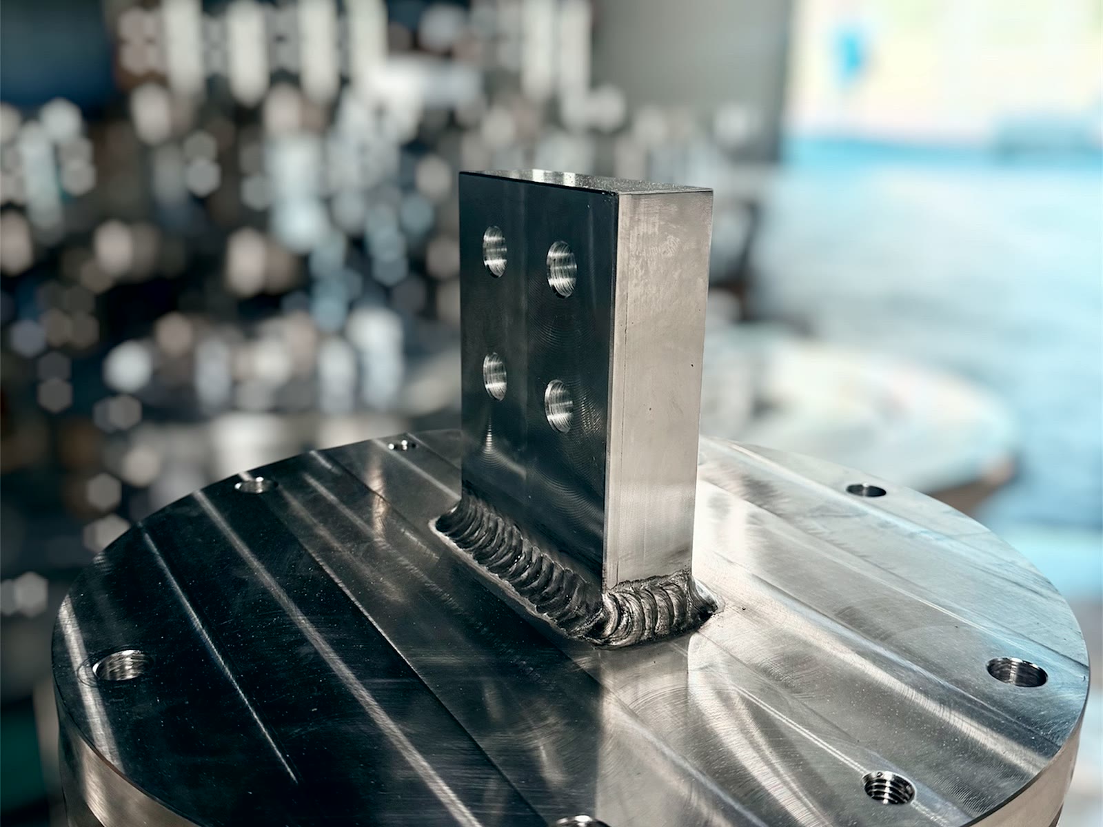 Weld detail on machined flange